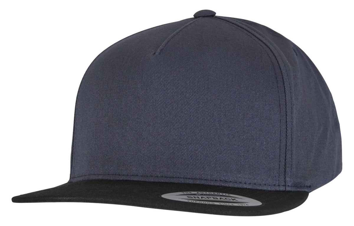Casquette 5 pans snapback premium 400 g/m²  — coloris Navy / Black #Couleur_Navy-/-Black