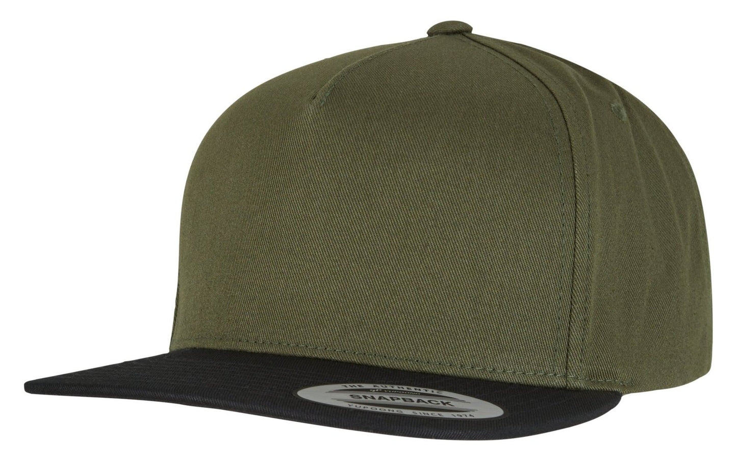 Casquette 5 pans snapback premium 400 g/m²  — coloris Olive / Black #Couleur_Olive-/-Black
