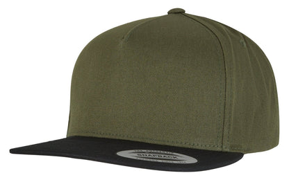 Casquette 5 pans snapback premium 400 g/m²  — coloris Olive / Black #Couleur_Olive-/-Black