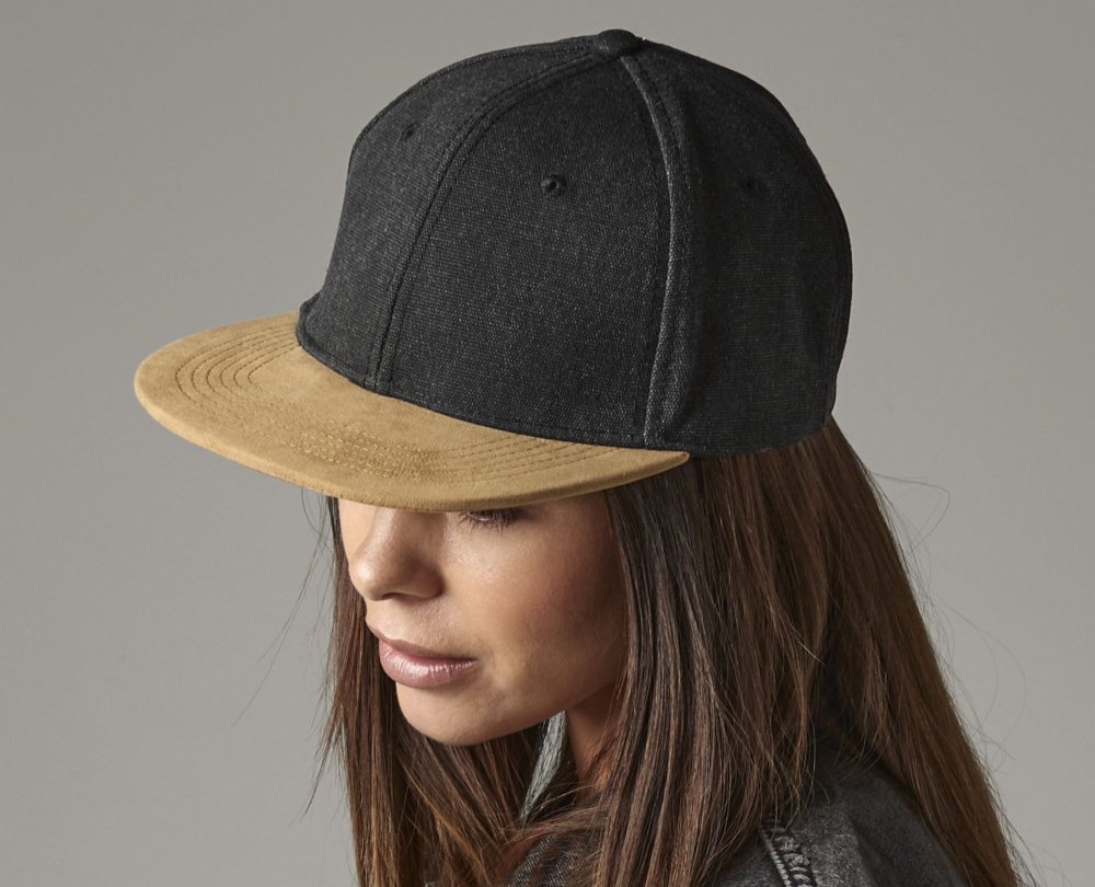 Casquette avec visière effet daim 340 g/m² 