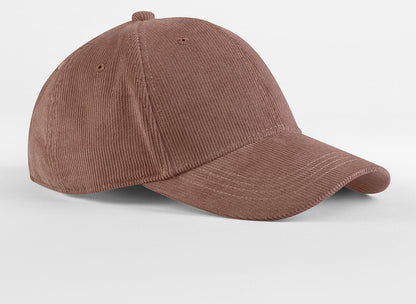 Casquette en velours côtelé organique 280 g/m²  — coloris Redwood #Couleur_Redwood