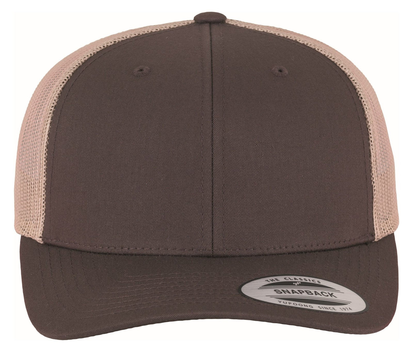 Casquette style retro trucker premium 215 g/m²  — coloris Brown / Khaki #Couleur_Brown-/-Khaki