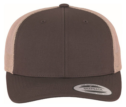 Casquette style retro trucker premium 215 g/m²  — coloris Brown / Khaki #Couleur_Brown-/-Khaki