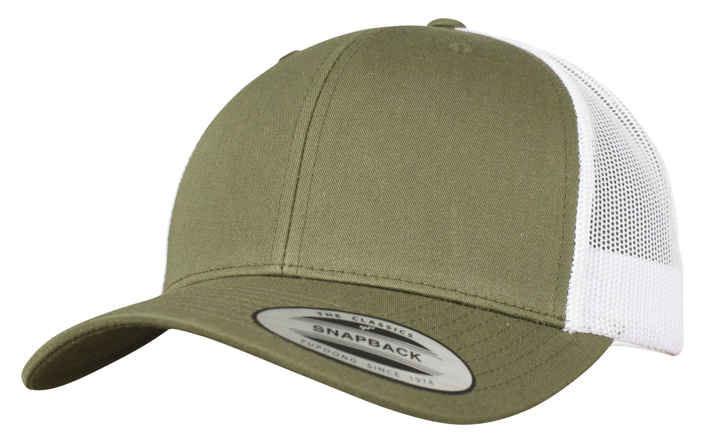 Casquette style retro trucker premium 215 g/m²  — coloris Buck / White #Couleur_Buck-/-White