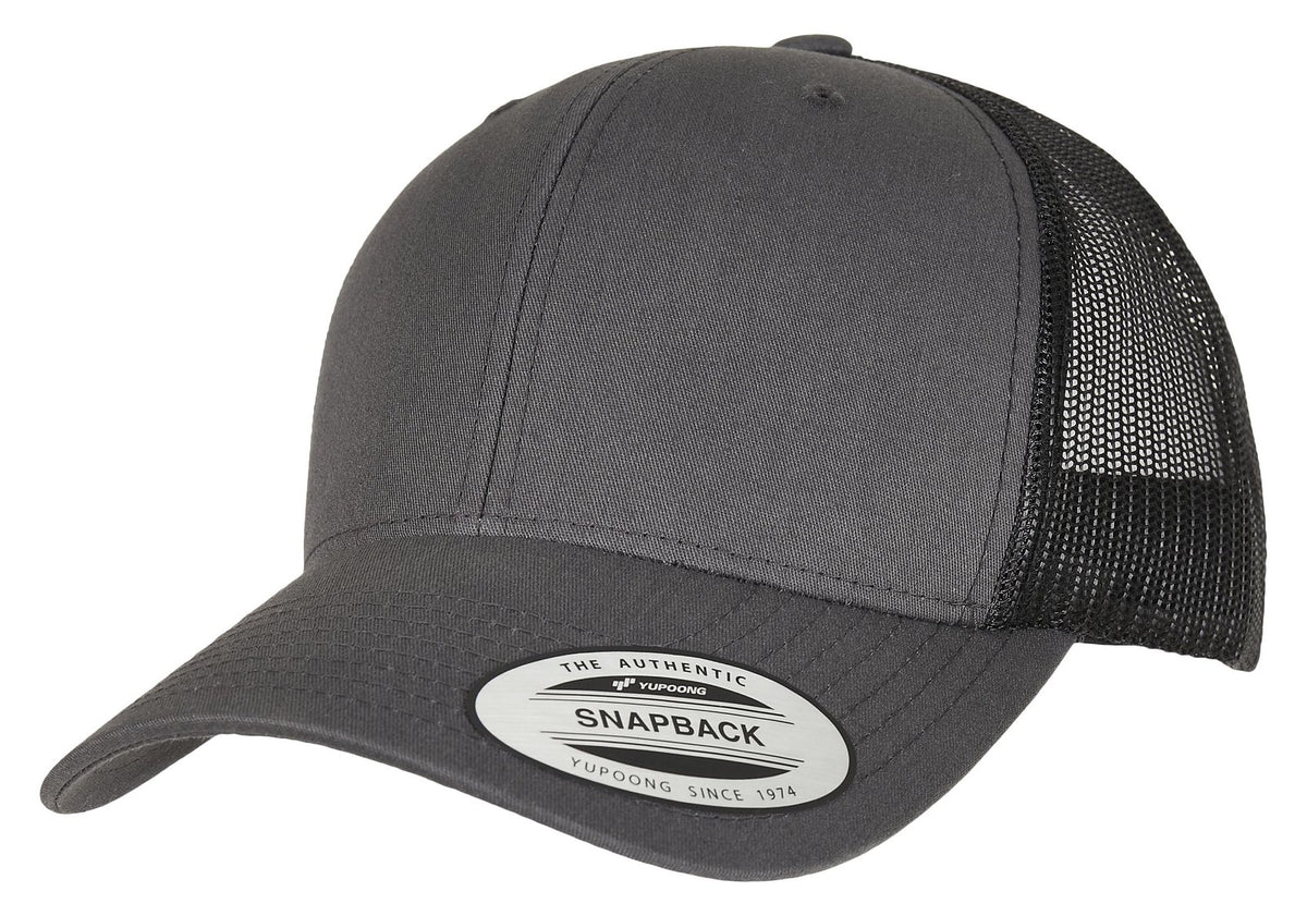 Casquette style retro trucker premium 215 g/m²  — coloris Charcoal / Black #Couleur_Charcoal-/-Black