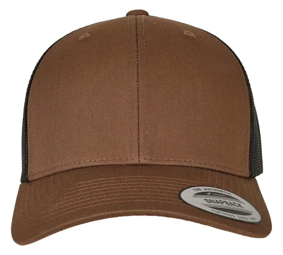 Casquette style retro trucker premium 215 g/m²  — coloris Coyote Brown / Black #Couleur_Coyote-Brown-/-Black