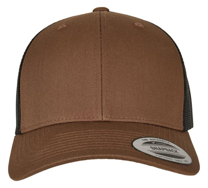 Casquette style retro trucker premium 215 g/m²  — coloris Coyote Brown / Black #Couleur_Coyote-Brown-/-Black