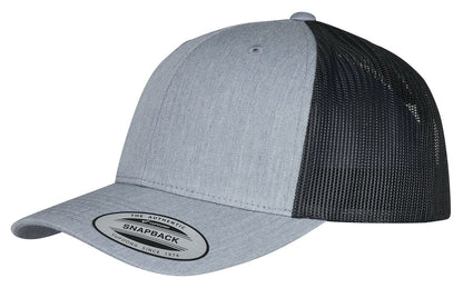 Casquette style retro trucker premium 215 g/m²  — coloris Heather / Black #Couleur_Heather-/-Black