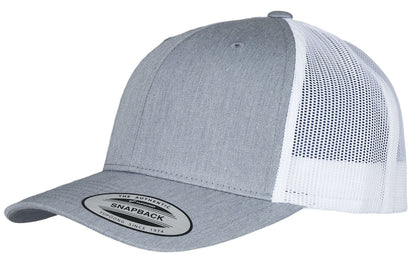Casquette style retro trucker premium 215 g/m²  — coloris Heather / White #Couleur_Heather-/-White