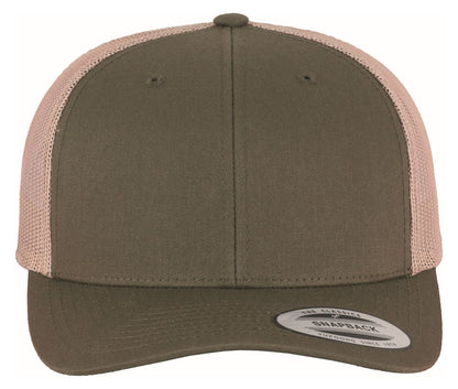 Casquette style retro trucker premium 215 g/m²  — coloris Moss Green / Khaki #Couleur_Moss-Green-/-Khaki