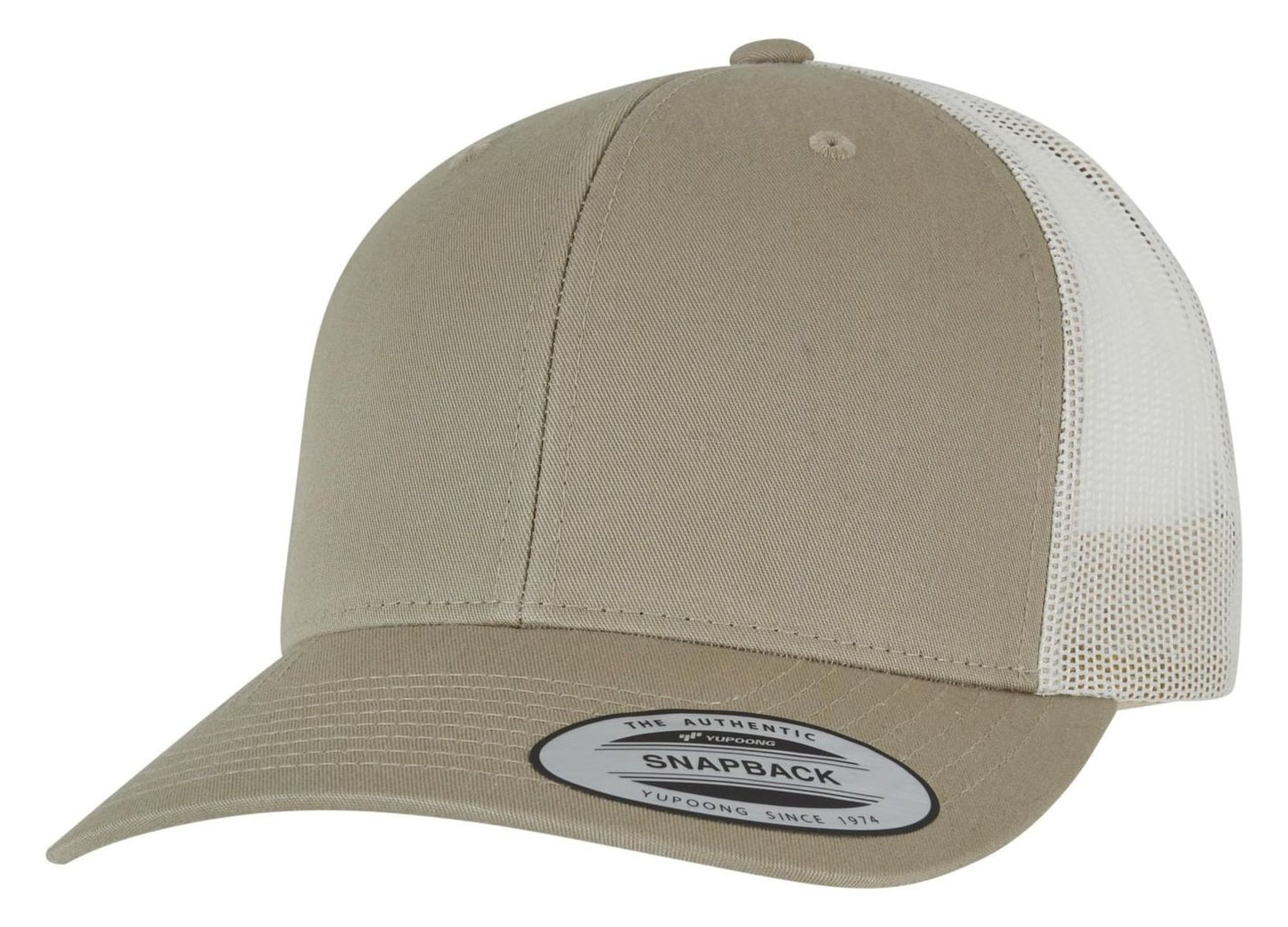 Casquette style retro trucker premium 215 g/m²  — coloris Pale Khaki / Birch #Couleur_Pale-Khaki-/-Birch