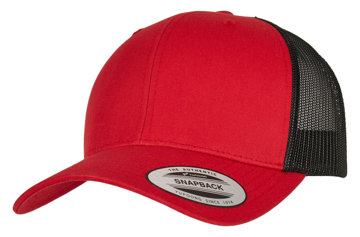 Casquette style retro trucker premium 215 g/m²  — coloris Red / Black #Couleur_Red-/-Black