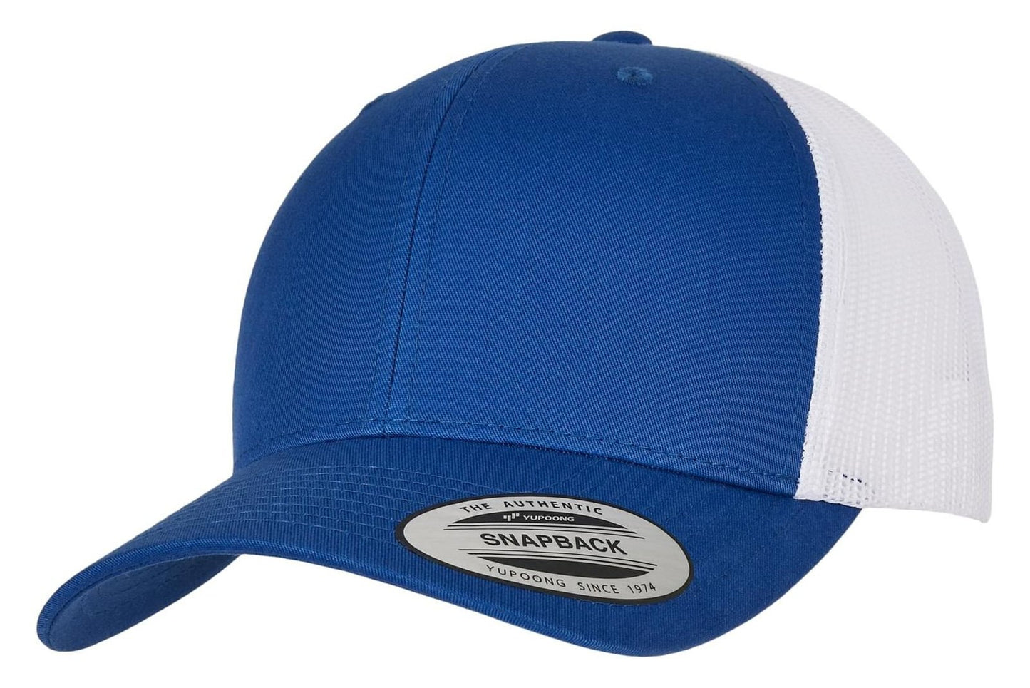 Casquette style retro trucker premium 215 g/m²  — coloris Royal / White #Couleur_Royal-/-White