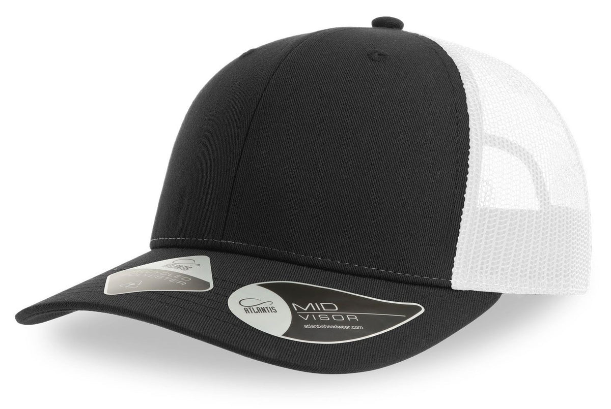 Casquette trucker 6 pans  — coloris Black / White #Couleur_Black-/-White