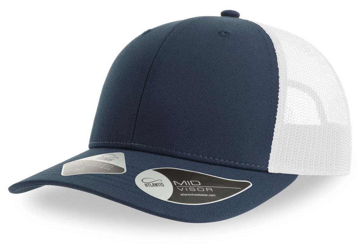 Casquette trucker 6 pans  — coloris Navy / White #Couleur_Navy-/-White
