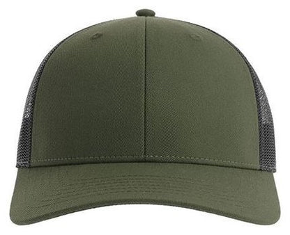 Casquette trucker 6 pans  — coloris Olive / Black #Couleur_Olive-/-Black