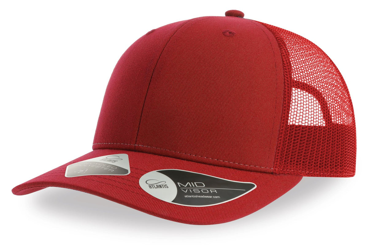 Casquette trucker 6 pans  — coloris Red / Red #Couleur_Red-/-Red