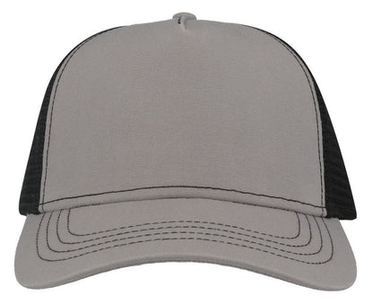 Casquette trucker contrastée recyclée 270 g/m²  — coloris Grey / Black #Couleur_Grey-/-Black