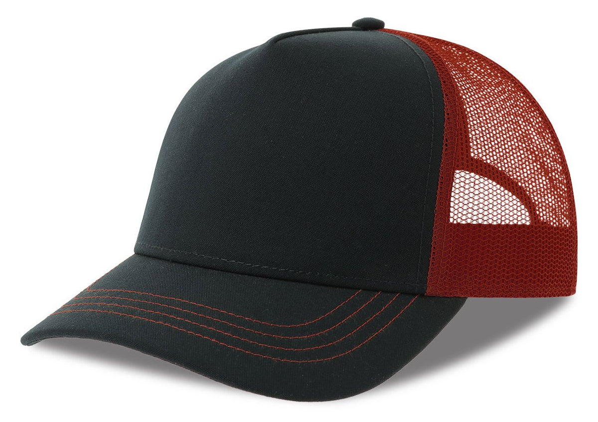 Casquette trucker contrastée recyclée 270 g/m²  — coloris Navy / Burgundy #Couleur_Navy-/-Burgundy