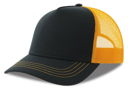 Casquette trucker contrastée recyclée 270 g/m²  — coloris Navy / Yellow #Couleur_Navy-/-Yellow