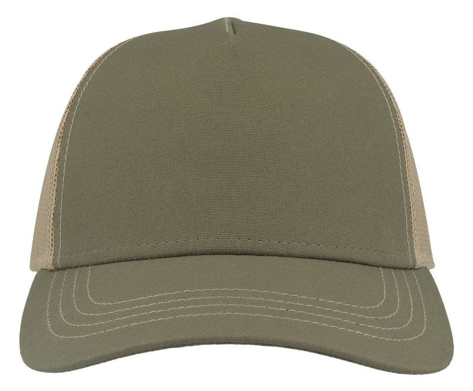 Casquette trucker contrastée recyclée 270 g/m²  — coloris Olive / Khaki #Couleur_Olive-/-Khaki