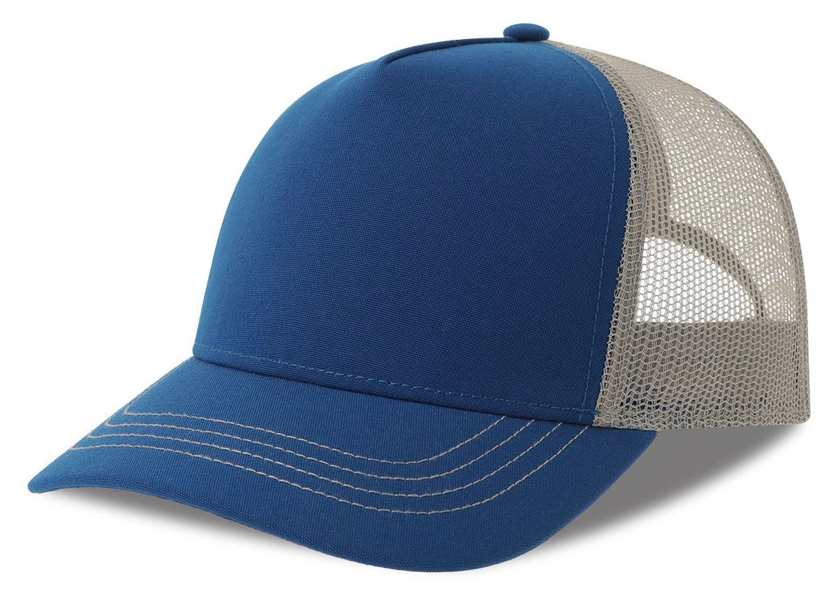 Casquette trucker contrastée recyclée 270 g/m²  — coloris Royal / Grey #Couleur_Royal-/-Grey