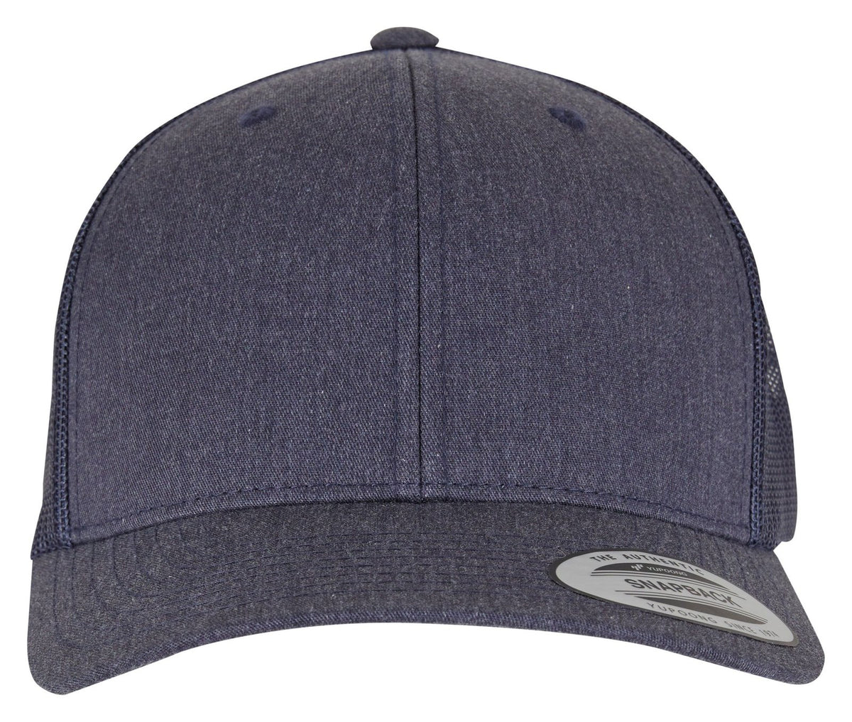 Casquette trucker premium 6 pans  — coloris Heather Navy #Couleur_Heather-Navy