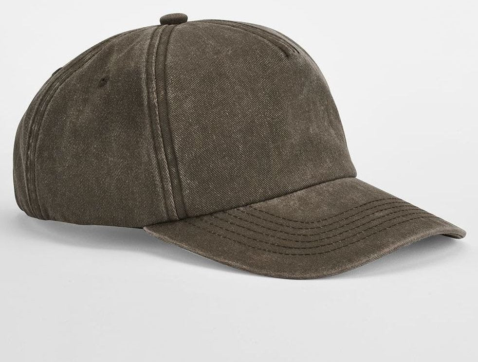 Casquette vintage 5 pans 290 g/m² — coloris Vintage Brown #Couleur_Vintage-Brown