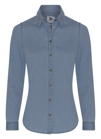 Chemise en jean femme Lucy 142 g/m² — coloris Light Blue Wash #Couleur_Light-Blue-Wash