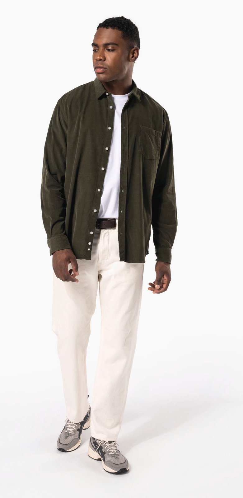 Chemise manches longues en velours homme