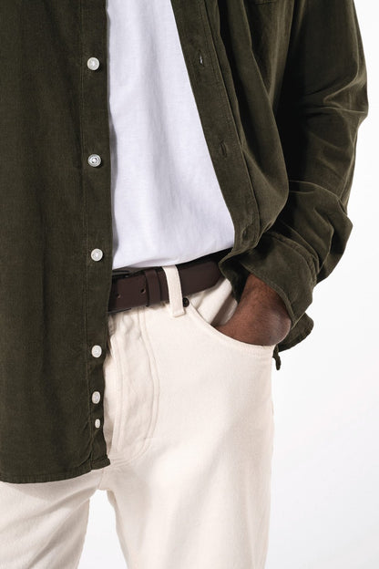 Chemise manches longues en velours homme