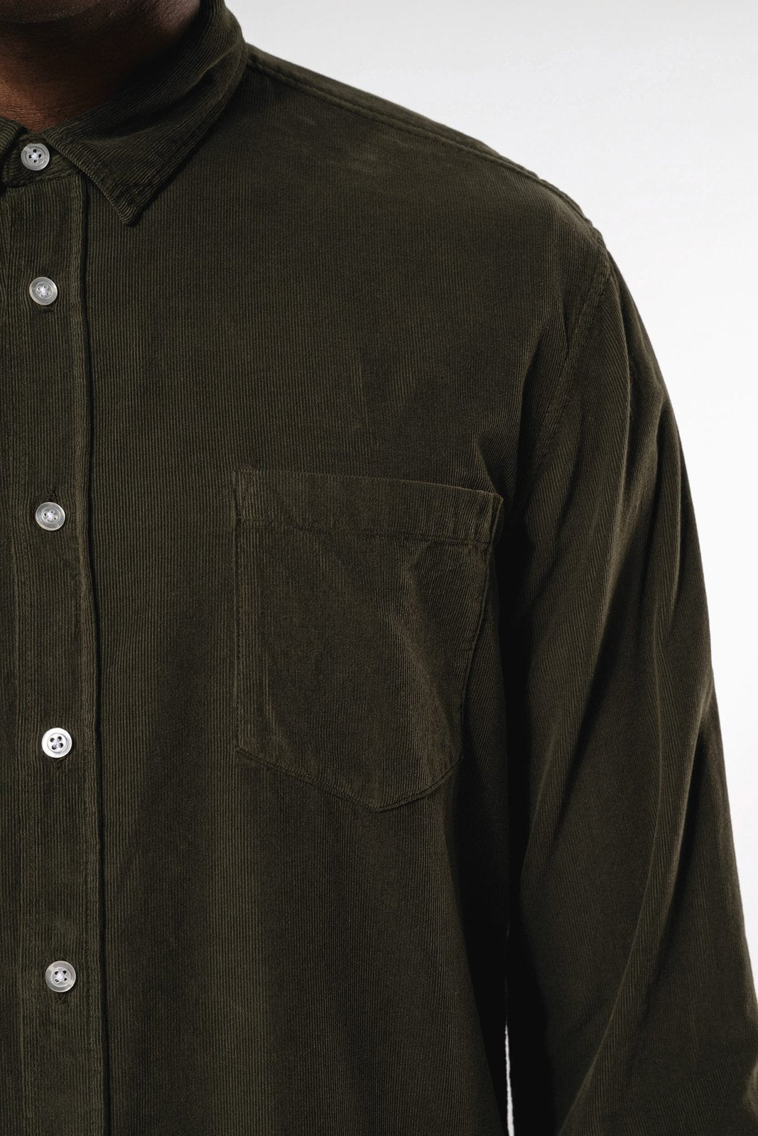 Chemise manches longues en velours homme