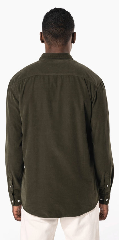 Chemise manches longues en velours homme
