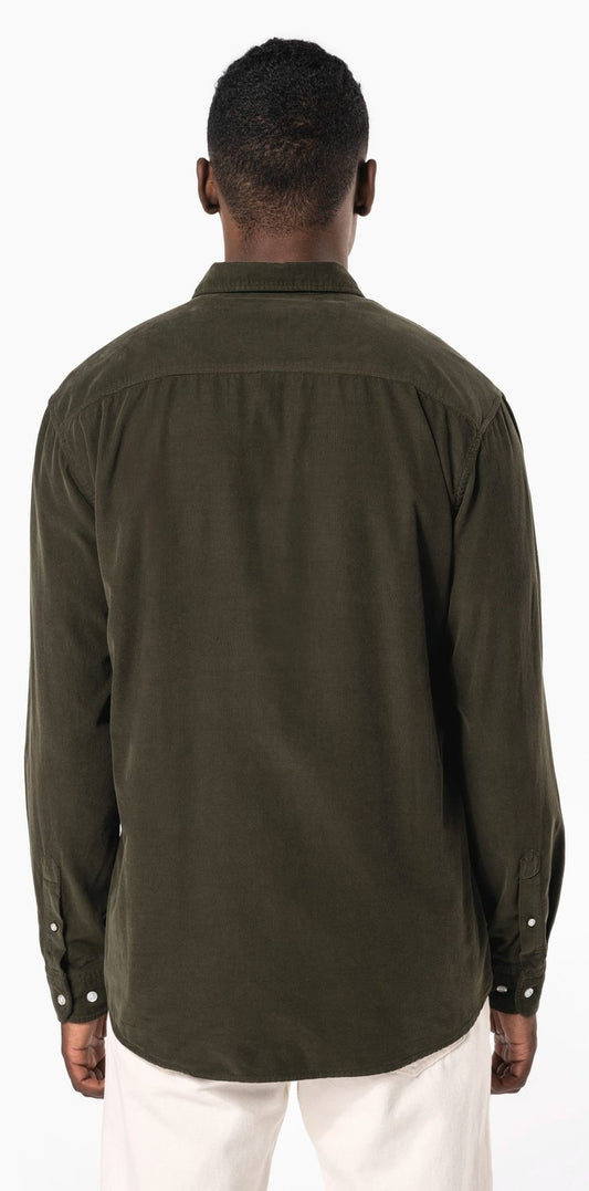 Chemise manches longues en velours homme