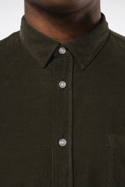 Chemise manches longues en velours homme