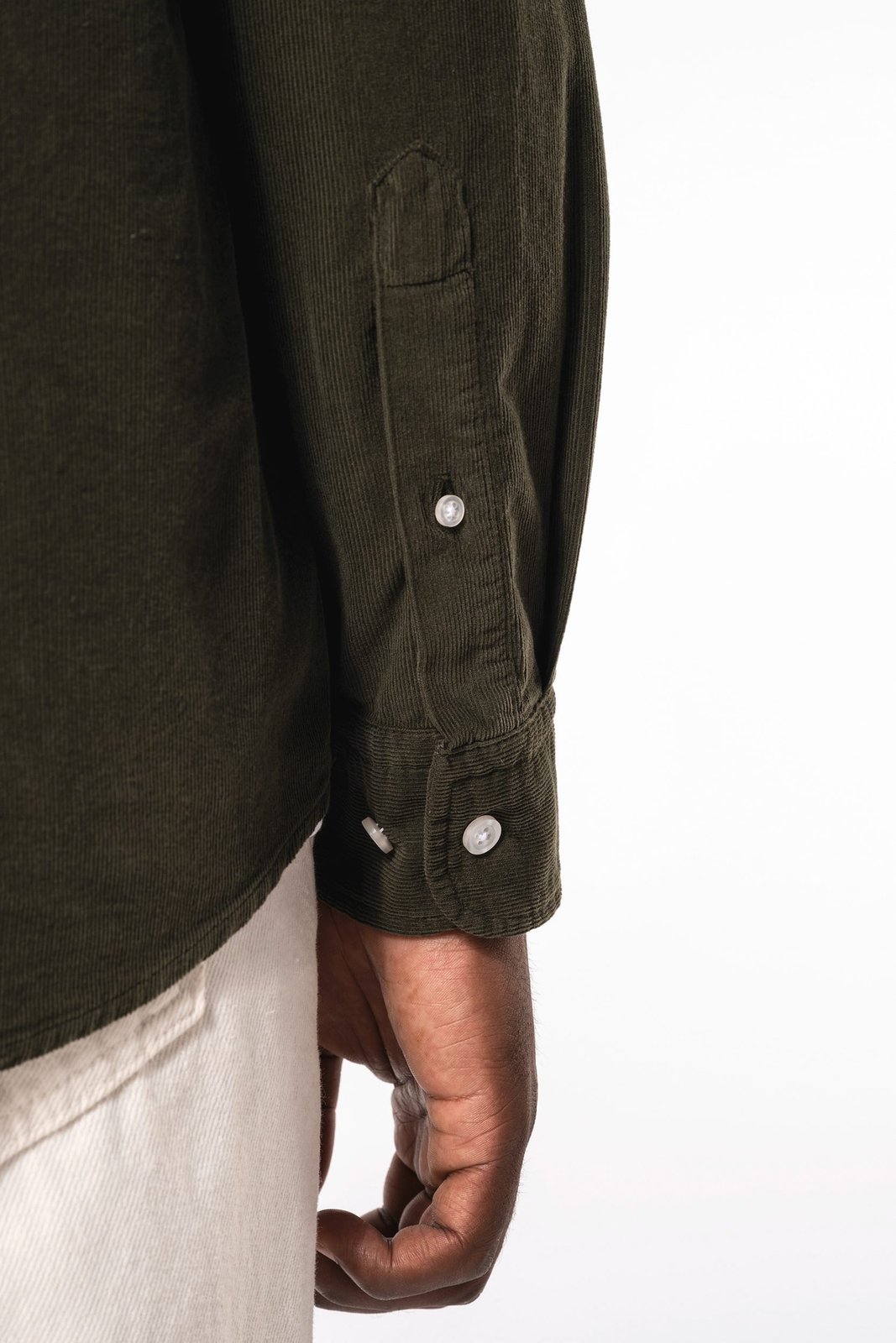 Chemise manches longues en velours homme