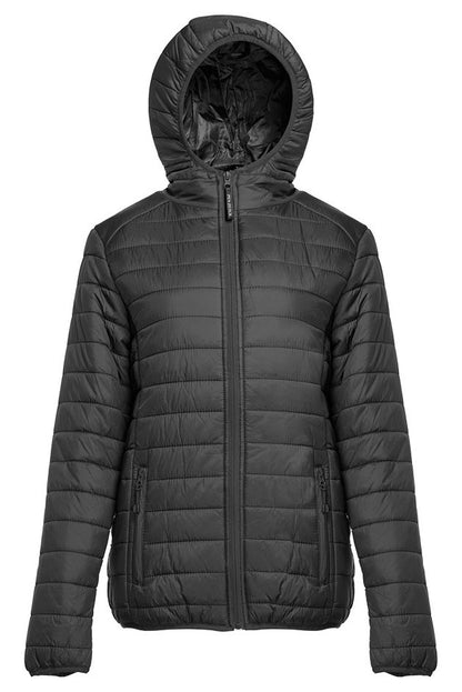 Doudoune légère à capuche femme — coloris Black #Couleur_Black