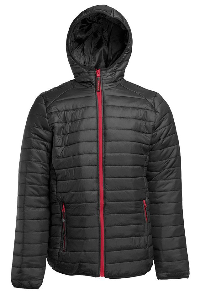 Doudoune légère à capuche homme  — coloris Black / Red #Couleur_Black-/-Red