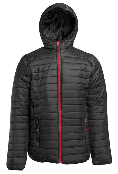 Doudoune légère à capuche homme  — coloris Black / Red #Couleur_Black-/-Red