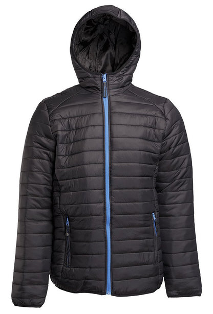 Doudoune légère à capuche homme  — coloris Black / Royal #Couleur_Black-/-Royal
