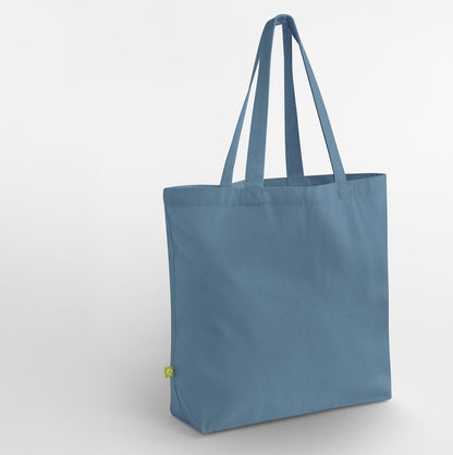 Grand sac shopping en coton organique — coloris Airforce Blue #Couleur_Airforce-Blue