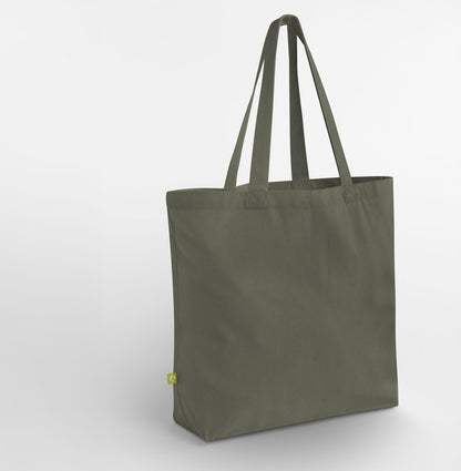 Grand sac shopping en coton organique — coloris Olive Green #Couleur_Olive-Green