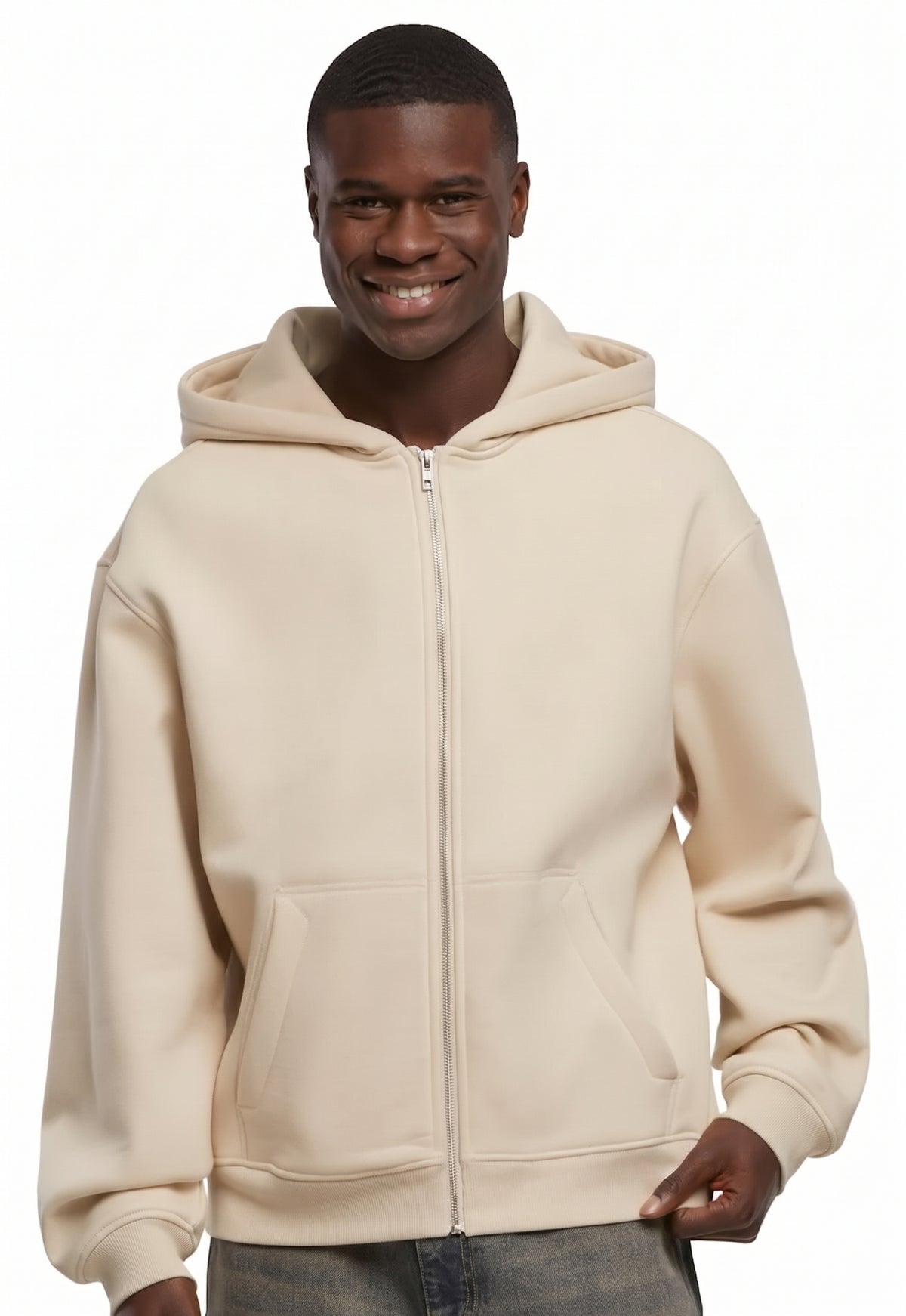 Sweat à capuche zippé oversize