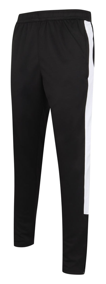 Pantalon de sport slim contrasté 250 g/m² — coloris Black / White #Couleur_Black-/-White