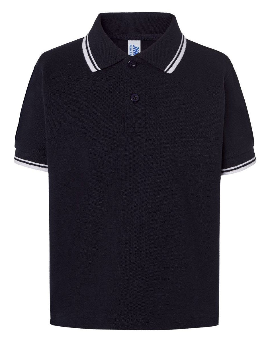 Polo contrasté enfant — coloris Navy / White #Couleur_Navy-/-White