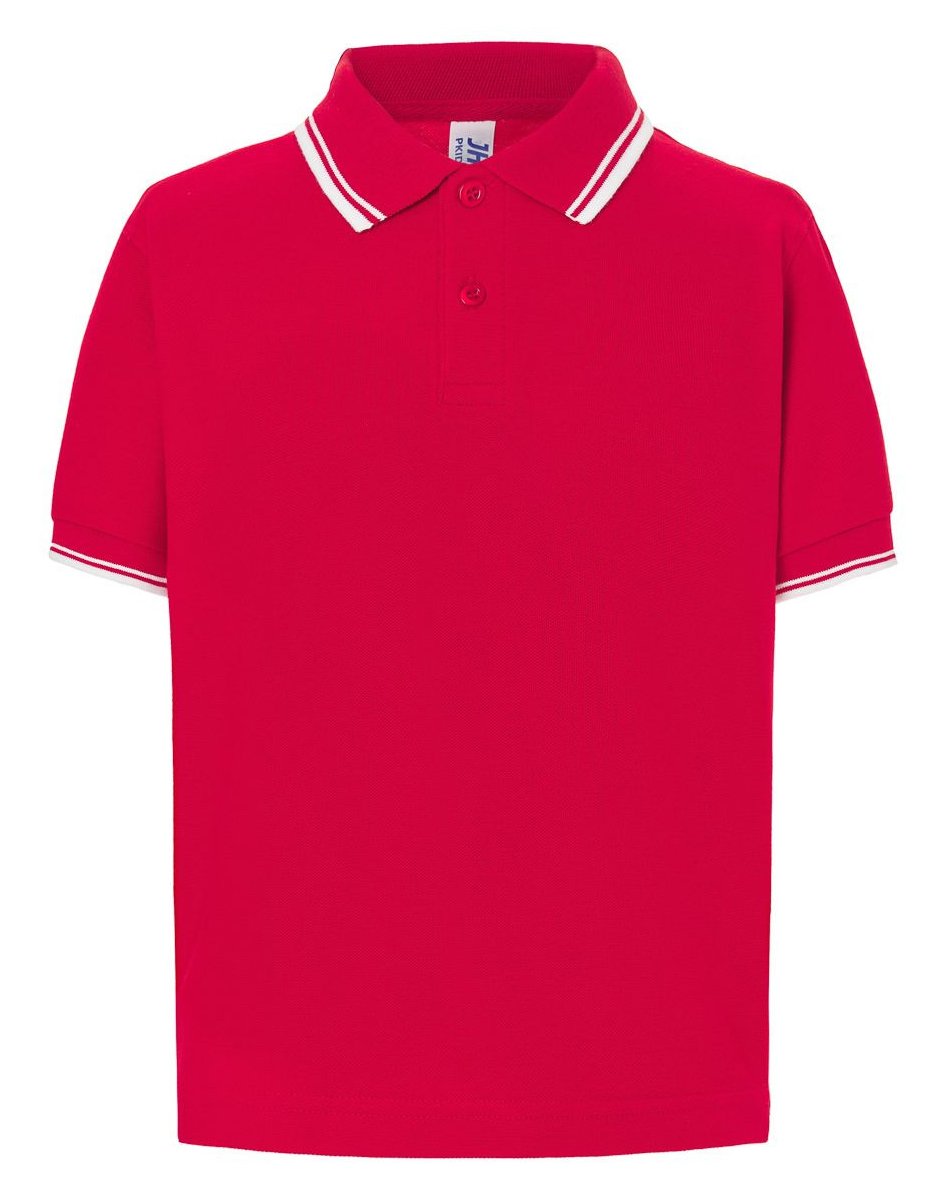 Polo contrasté enfant — coloris Red / White #Couleur_Red-/-White
