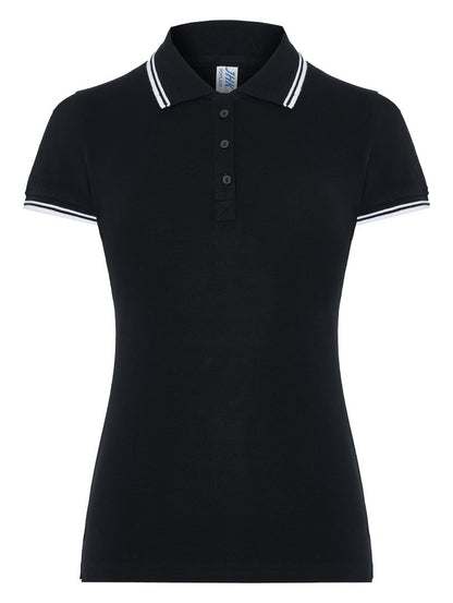 Polo contrasté femme — coloris Black / White #Couleur_Black-/-White