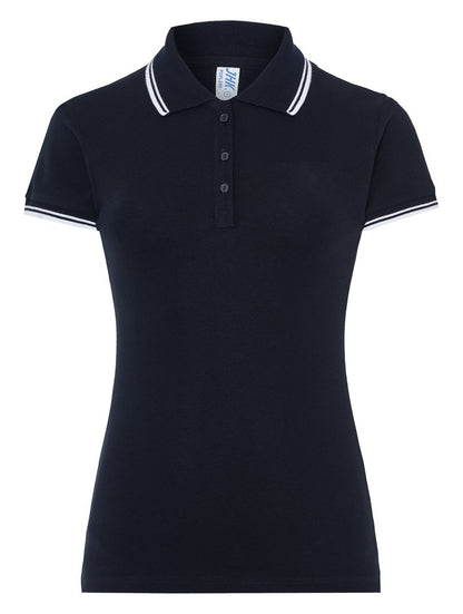 Polo contrasté femme — coloris Navy / White #Couleur_Navy-/-White