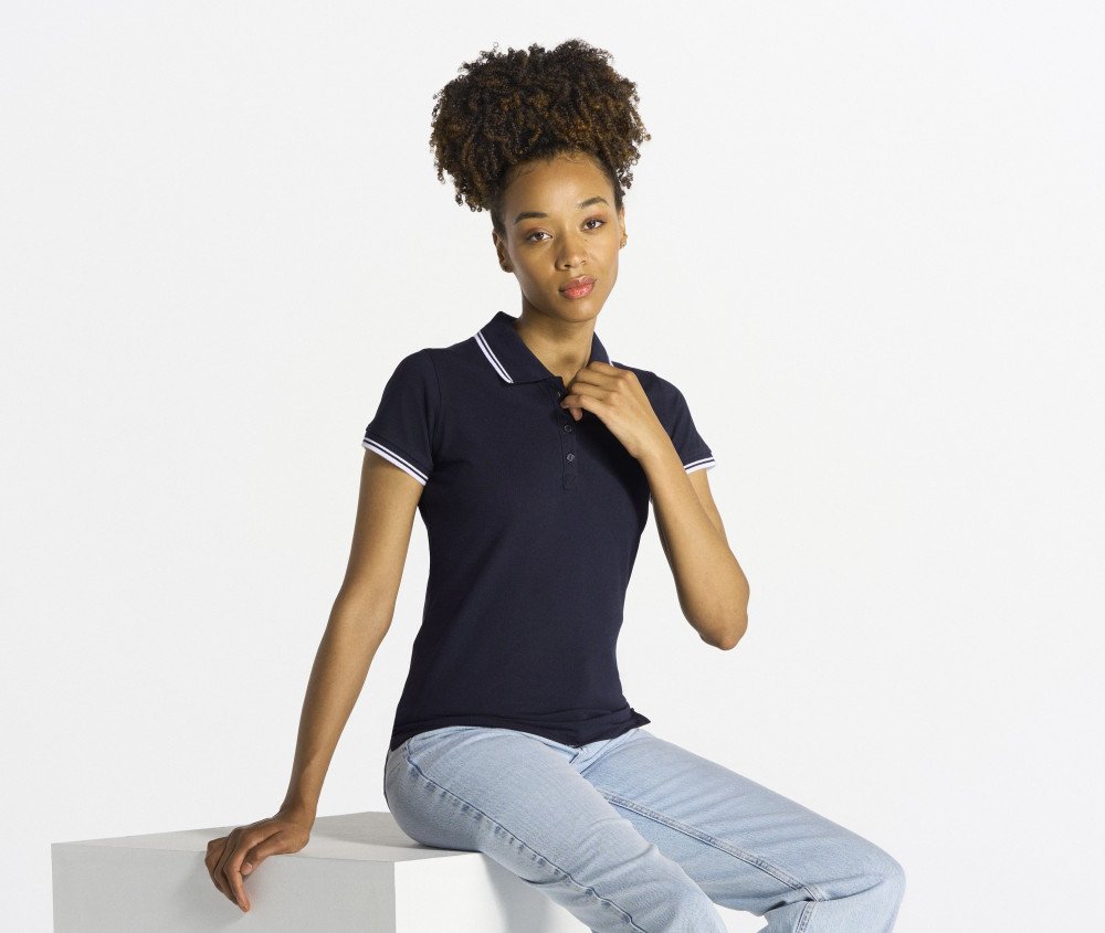 Polo contrasté femme