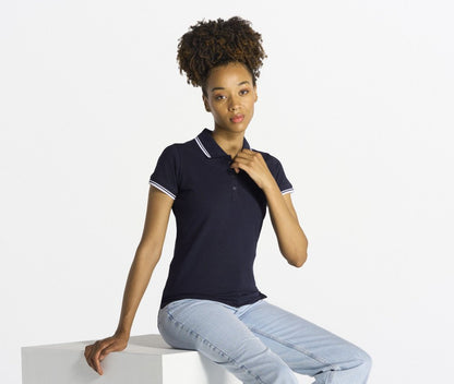 Polo contrasté femme